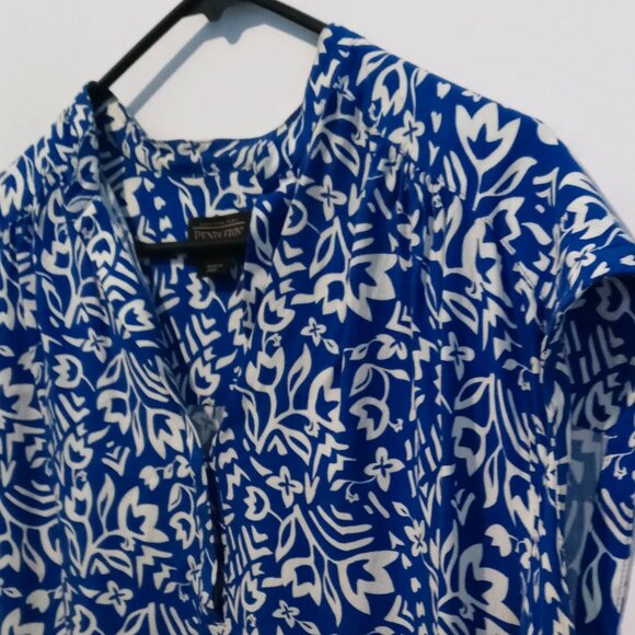 Pendleton Women’s Floral V-Neck Hi-Low Sleeveless Blouse Size Medium - Picture 3 of 9